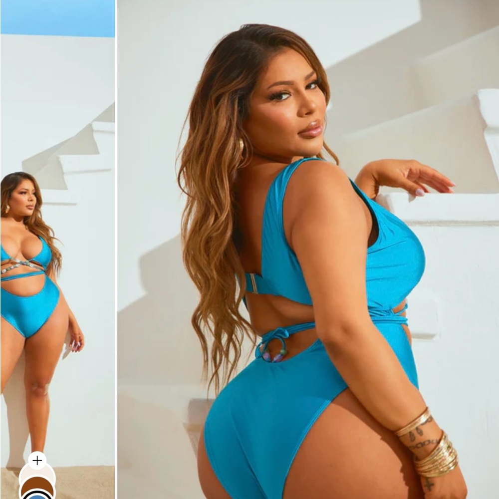 Fashion Nova Vibrant Blue Cut-Out One Piece